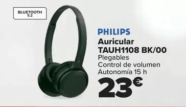 Oferta de Philips - Auricular Tauh1108 Bk00 por 23€ en Carrefour