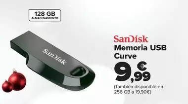 Oferta de Sandisk - Memoria Usb Curve por 9,99€ en Carrefour