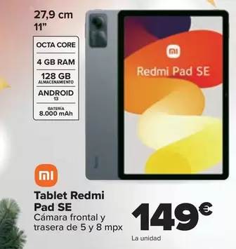 Oferta de Xiaomi - Tablet Redmi Pad Se por 149€ en Carrefour