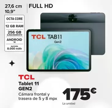 Oferta de TCL - Tablet 11 Gen2 por 175€ en Carrefour