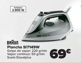 Oferta de Braun - Plancha SI7149W por 69€ en Carrefour