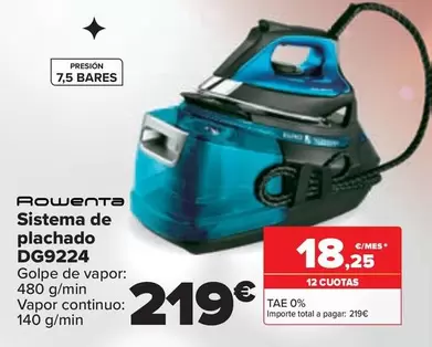 Oferta de Rowenta - Sistema De Plachado DG9224 por 219€ en Carrefour