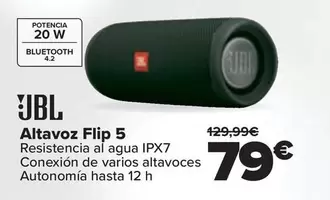 Oferta de JBL - Altavoz Flip 5 por 79€ en Carrefour