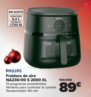 Oferta de Philips - Freidora De Aire NA230/00 S 2000 Xl por 89€ en Carrefour