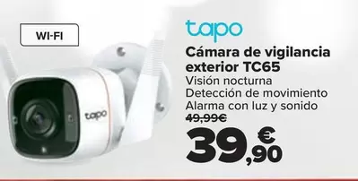 Oferta de Tapo - Cámara De Vigilancia Exterior TC65 por 39,9€ en Carrefour