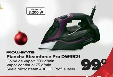 Oferta de Rowenta - Plancha Steamforce Pro DW9521 por 99€ en Carrefour