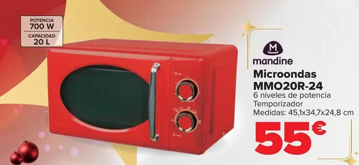 Oferta de Mandine - Microondas MMO20R-24 por 55€ en Carrefour