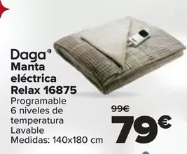 Oferta de Daga - Manta Electrica  Relax 16875 por 79€ en Carrefour