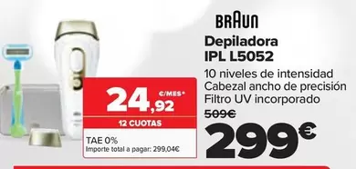 Oferta de Braun - Depiladora IPL L5052 por 299€ en Carrefour