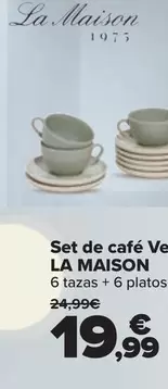 Oferta de La Maison - Set De Cafe Verdant   por 19,99€ en Carrefour