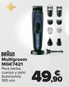 Oferta de Braun - Multigroom MGK7421 por 49,9€ en Carrefour