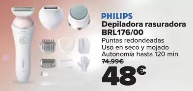 Oferta de Philips - Depiladora Rasurador BRL176/00 por 48€ en Carrefour