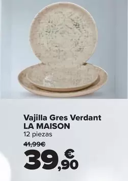 Oferta de La Maison - Vajilla Gres Verdant   por 39,9€ en Carrefour