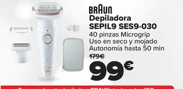 Oferta de Braun - Depiladora SEPIL9 SES9-030 por 99€ en Carrefour