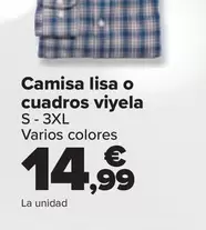 Oferta de TEX - Camisa Lisa O Cuadros Viyela por 14,99€ en Carrefour