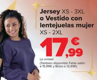 Oferta de TEX - Jersey O Vestido Con Lentejuelas Mujer por 17,99€ en Carrefour