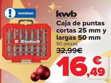 Oferta de Kwb - Caja De Puntas  Cortas 25 Mm Y  Largas 50 Mm por 16,49€ en Carrefour