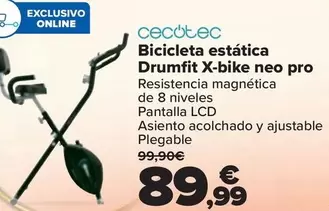 Oferta de Cecotec - Bicicleta Estática X-Bike Neo Pro por 89,99€ en Carrefour