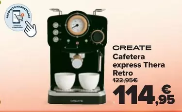 Oferta de Create - Cafetera Express Thera Retro por 114,95€ en Carrefour