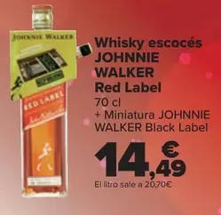 Oferta de Johnnie Walker - Whisky Escocés Red Label por 14,49€ en Carrefour