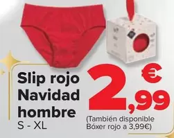 Oferta de Slip Rojo Navidad Hombre por 2,99€ en Carrefour