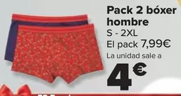 Oferta de Pack 2 Boxer Hombre por 7,99€ en Carrefour