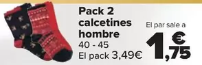 Oferta de Pack 2 Calcetines Hombre por 3,49€ en Carrefour