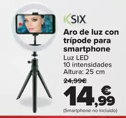 Oferta de Ksix - Aro De Luz Con Tripode Para Smartphone por 14,99€ en Carrefour