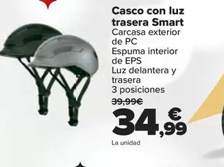 Oferta de Casco Con Luz Trasera Smart por 34,99€ en Carrefour