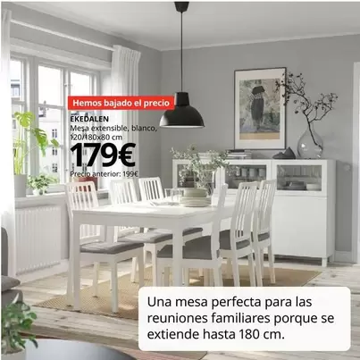 Oferta de Ekedalen Mesa Extensible por 179€ en IKEA