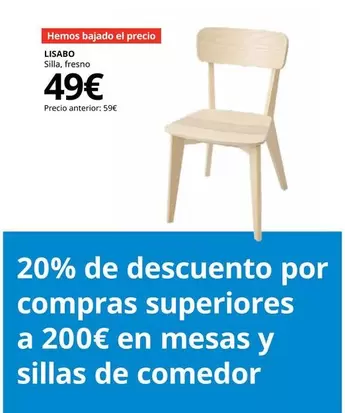 Oferta de Lisabo Silla por 49€ en IKEA