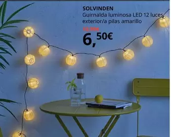 Oferta de Solvinden Guirnalda Luminosa Led 12 Luces por 6,5€ en IKEA