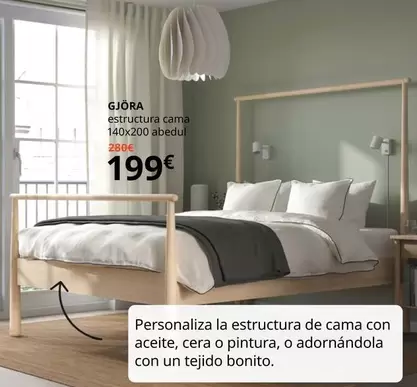 Oferta de Gjöra Estructura Cama Abedul  por 199€ en IKEA