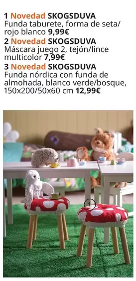 Oferta de Skogsduva - Funda Taburete, Forma De Seta/ Rojo Blanco  por 9,99€ en IKEA