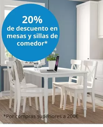 Oferta de 20% De Descuento En Mesas Y Sillas De Comedor en IKEA