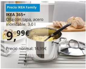 Oferta de Ikea 365+ - Olla Con Tapa, Acero Inoxidable por 9,99€ en IKEA