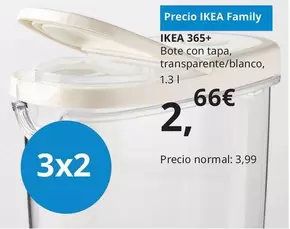 Oferta de Ikea 365+ - Bote Con Tapa, Transparente/Blanco por 2,66€ en IKEA