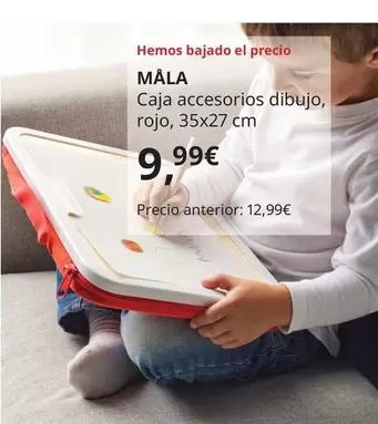 Oferta de Mala - Caja Accesorios Dibujo, Rojo por 9,99€ en IKEA