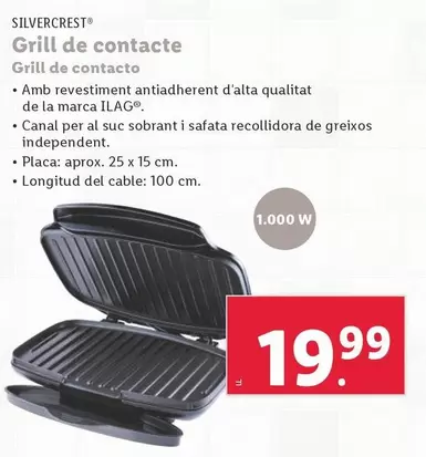 Oferta de SilverCrest - Grill De Contacto por 19,99€ en Lidl