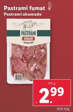 Oferta de Pastrami Ahumado por 2,99€ en Lidl