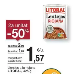 Oferta de Litoral - Llenties A La Riojana por 2,09€ en BonpreuEsclat