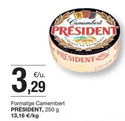 Oferta de Président - Formatge Camembert por 3,29€ en BonpreuEsclat