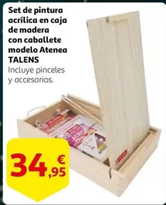 Oferta de Set De Pintura Acrílica En Caja De Madera Con Caballete Modelo Atenea por 34,95€ en Alcampo