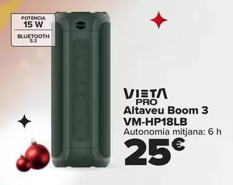 Oferta de Vieta Pro - Altavoz Boom 3 VM-HP18LB por 25€ en Carrefour