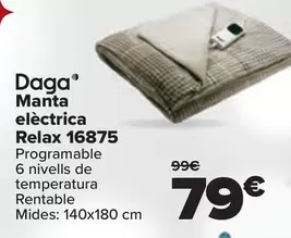 Oferta de Daga - Manta Electrica  Relax 16875 por 79€ en Carrefour