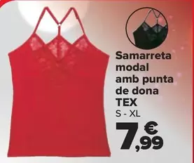 Oferta de Tex - Camiseta Modal  Encaje Mujer  por 7,99€ en Carrefour