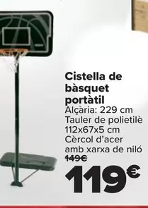 Oferta de Canasta De Baloncesto Portatil por 119€ en Carrefour