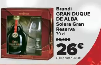 Oferta de Gran Duque De Alba - Brandy Solera Gran Reserva por 26€ en Carrefour