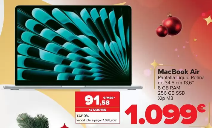 Oferta de Apple - Macbook Air por 1099€ en Carrefour