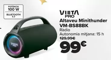 Oferta de Vieta - Altavoz Minithunder VM-BS88BK por 99€ en Carrefour